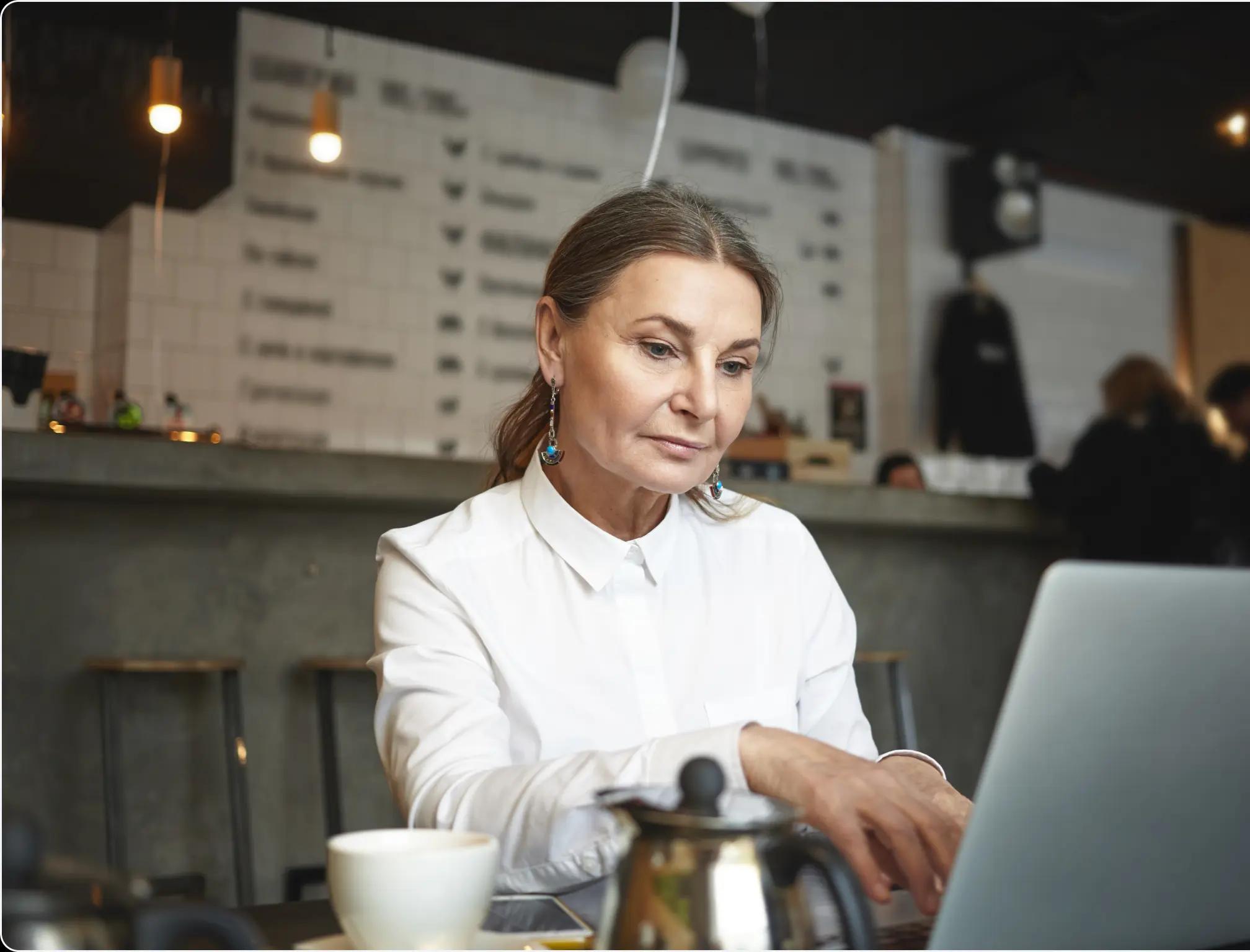 woman using a computer