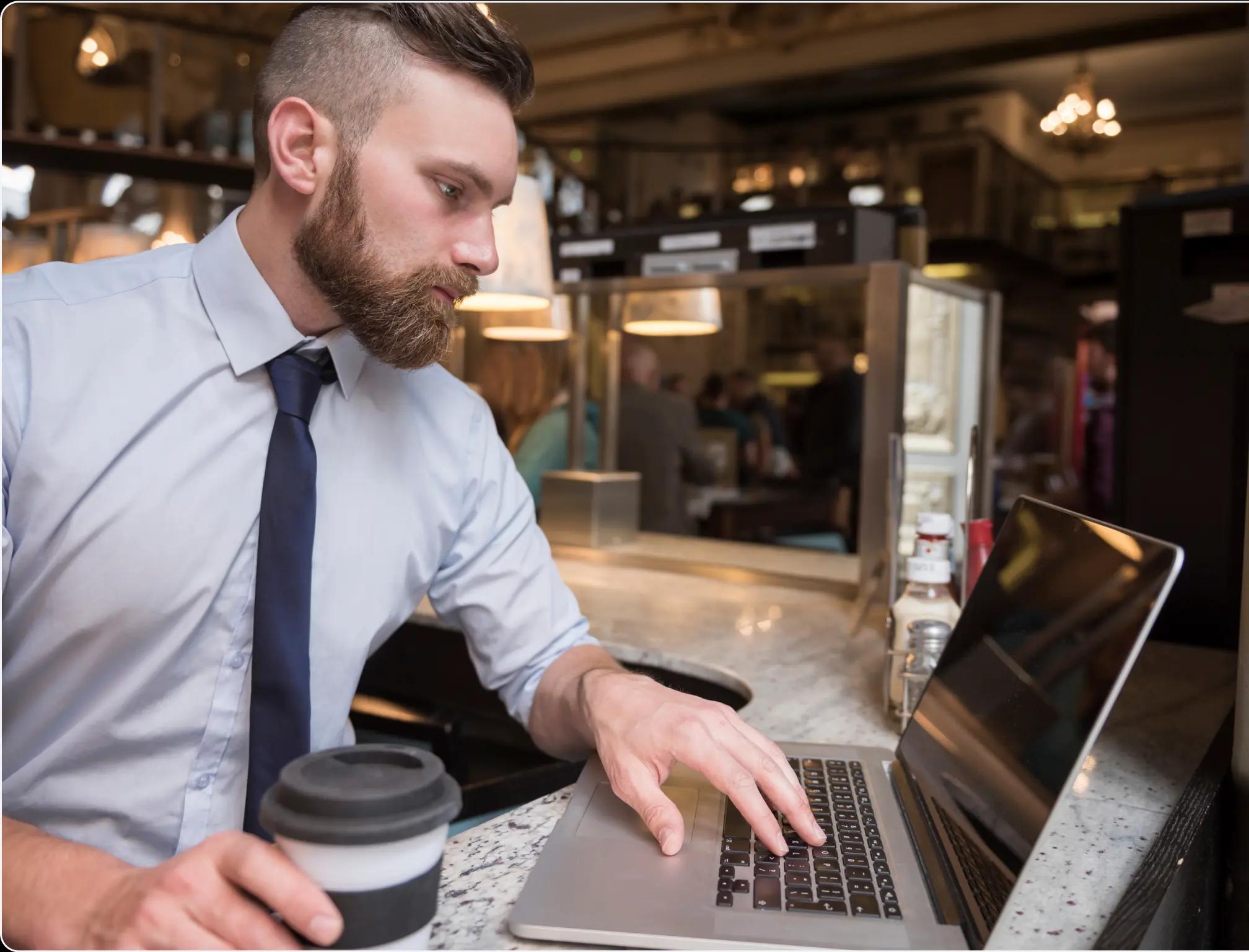 a man using a computer