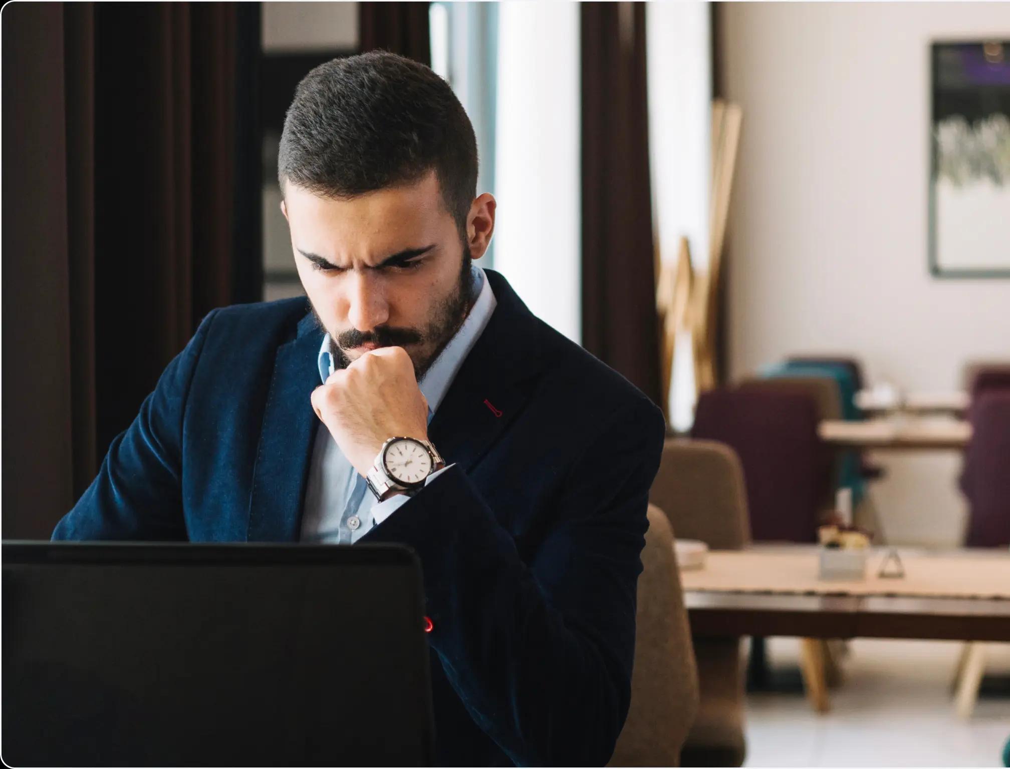 a man using a computer