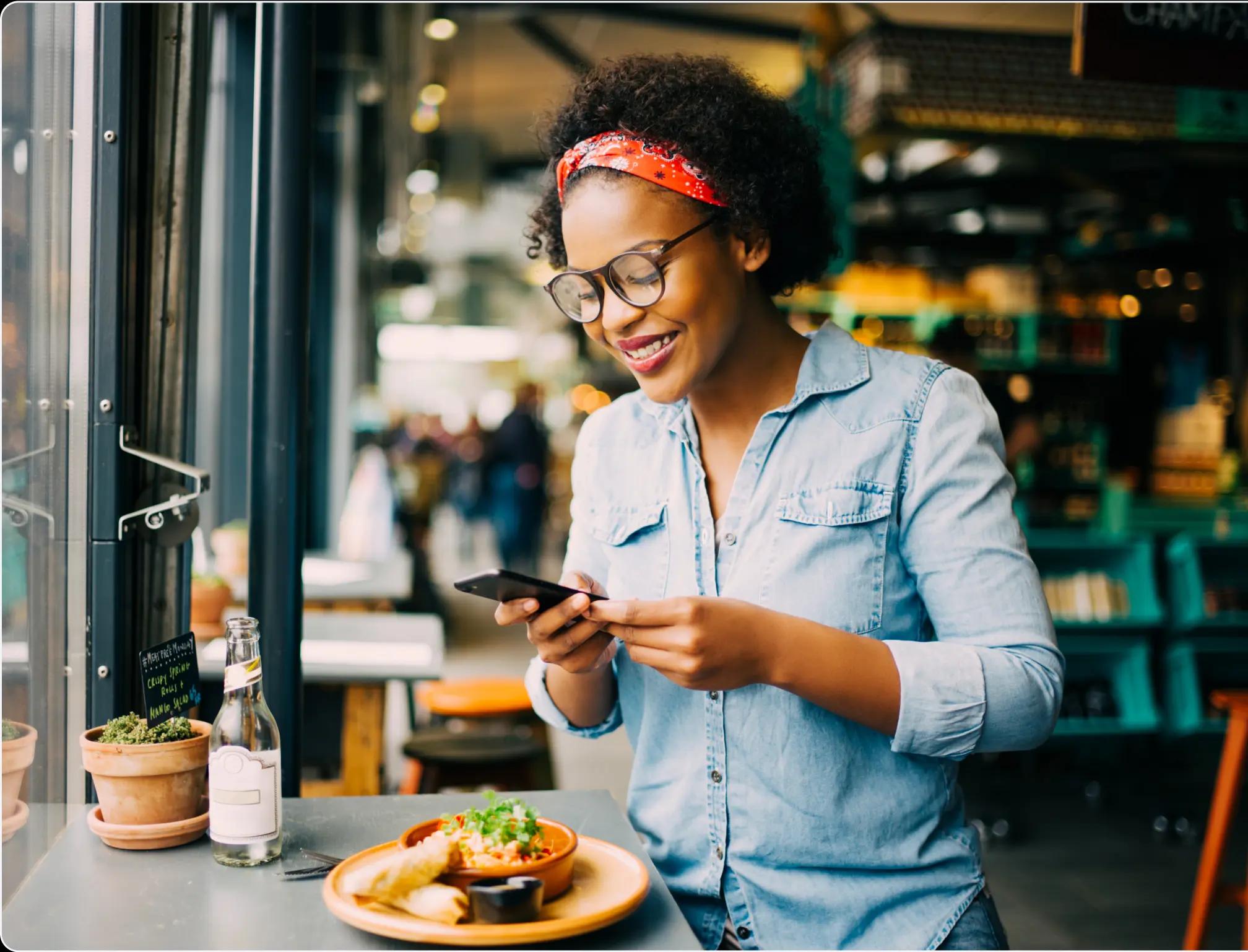 a woman using a cellphone